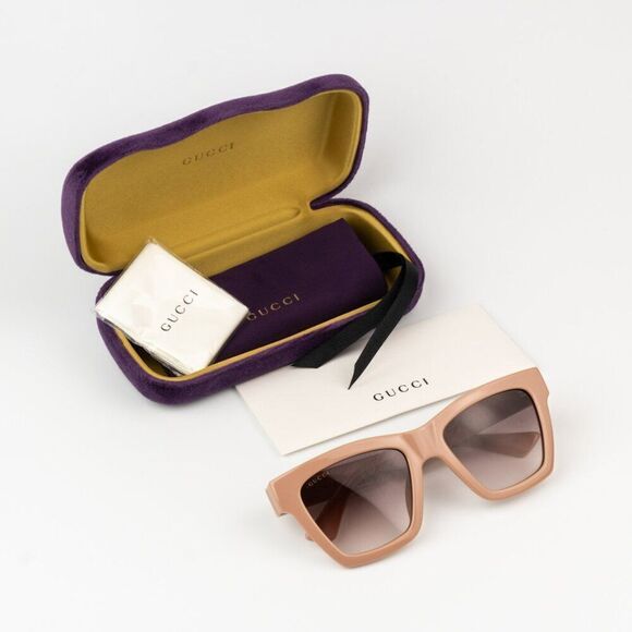 SALE! NEW Gucci GG1714S 005 Rose Pink Brown Gradient Women Square Sunglasses main image 6